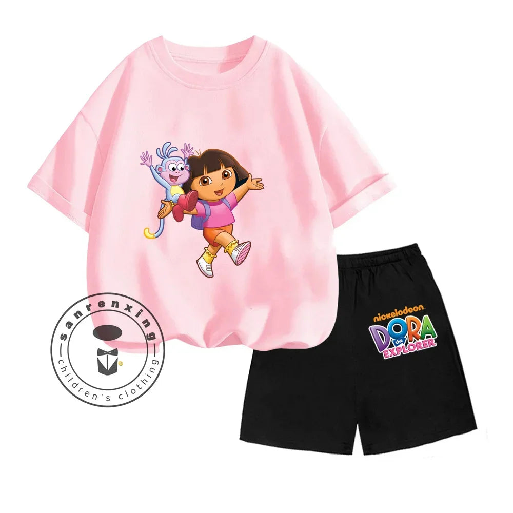 Cartoon Print Classic O-Neck Short Sleeve Tee