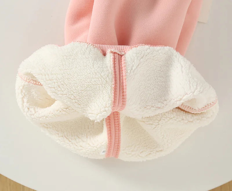 Baby Girls' Fleece-Lined Cotton Pants