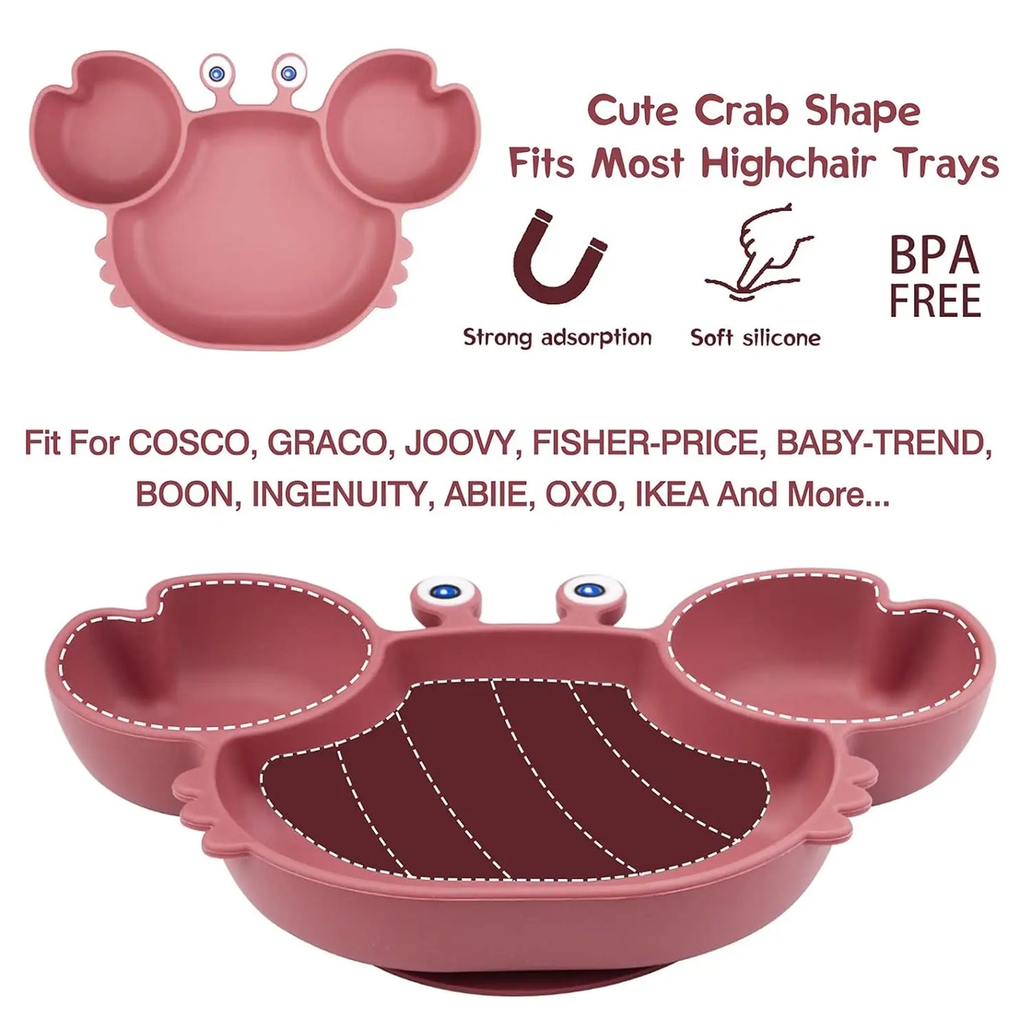 Crabby Meal Silicone Suction Plate