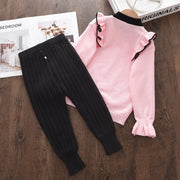 Baby Girls' Knitted Sweater & Pants Set