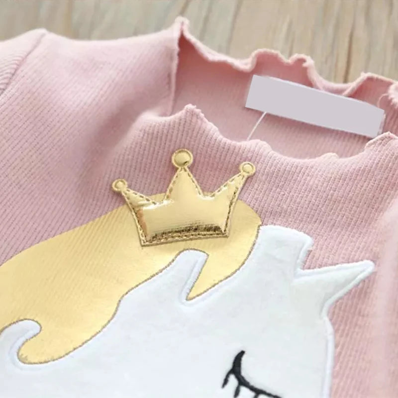 Baby Girl Cute Unicorn Dresses Summer Knitted Girls Dress Christmas Party Star Mesh Princess Dress Children Clothing