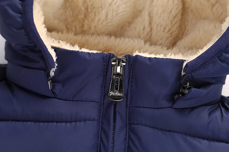 Kids' Winter Fur Hooded Jacket