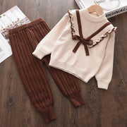 Baby Girls' Knitted Sweater & Pants Set