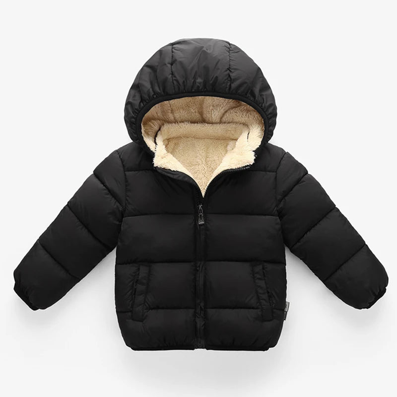 Kids' Winter Fur Hooded Jacket