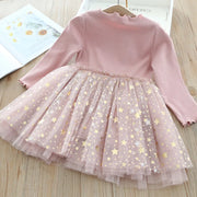 Baby Girl Cute Unicorn Dresses Summer Knitted Girls Dress Christmas Party Star Mesh Princess Dress Children Clothing