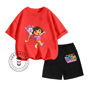 Cartoon Print Classic O-Neck Short Sleeve Tee