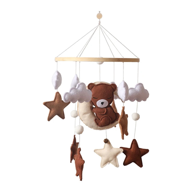 Wooden Crib Mobile Baby Bed Bell Rattle Toy