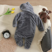 Adorable Plush Baby Hooded Romper