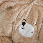 Adorable Plush Baby Hooded Romper