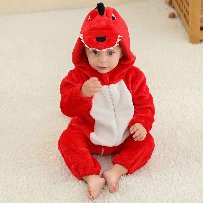 Baby Winter Hooded Romper Pajamas