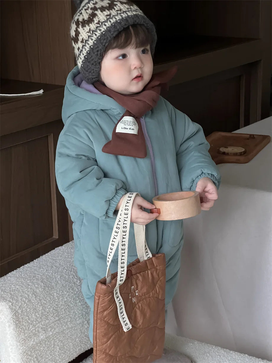 Ultra-Warm Baby Fleece Hooded Romper
