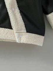 Baby Black Leather Coat