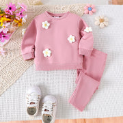 Baby Girls' Pink Flower  Pants Set