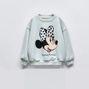 Girls Cartoon Print Hooded Sweatshirt