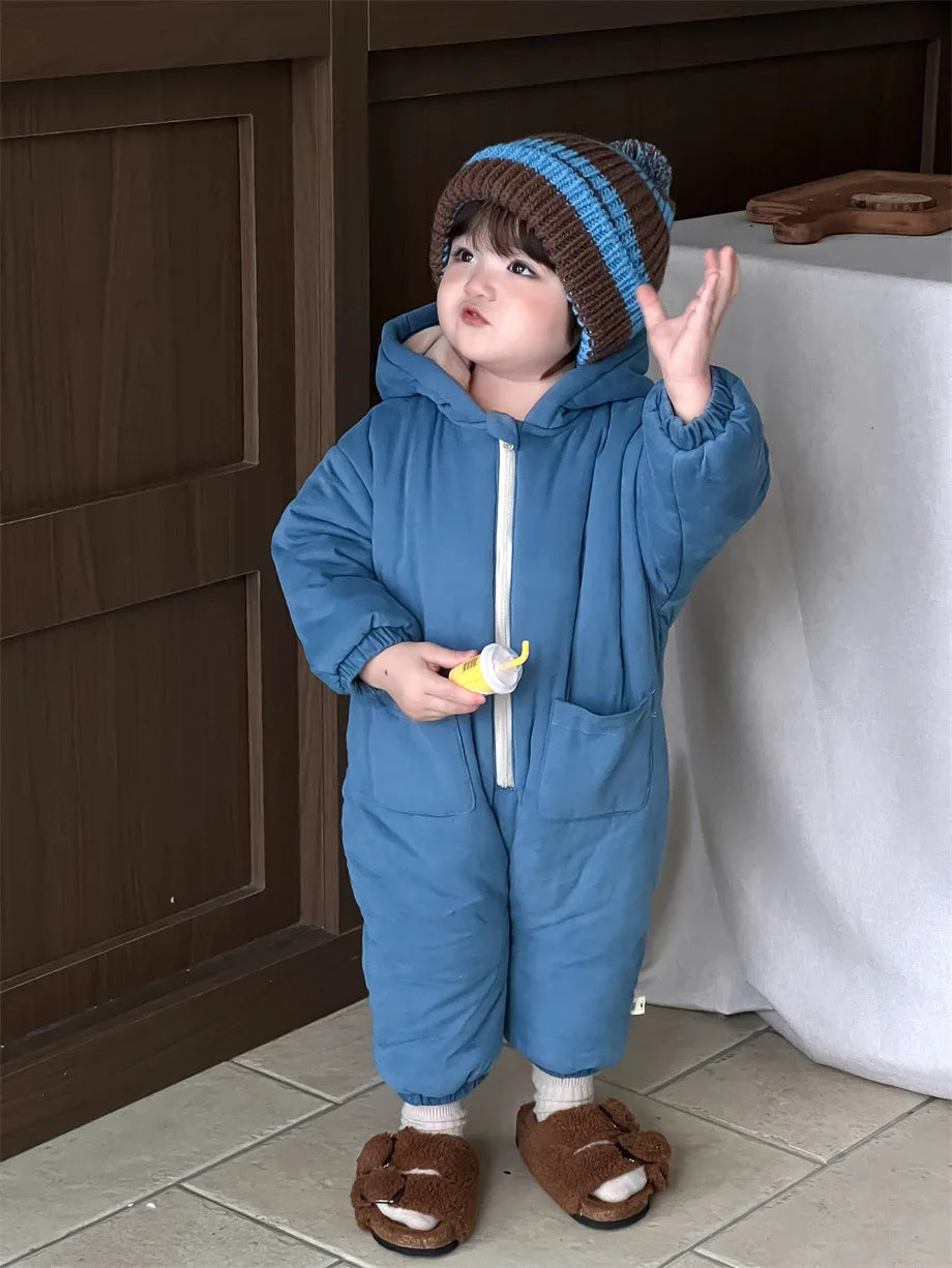 Ultra-Warm Baby Fleece Hooded Romper