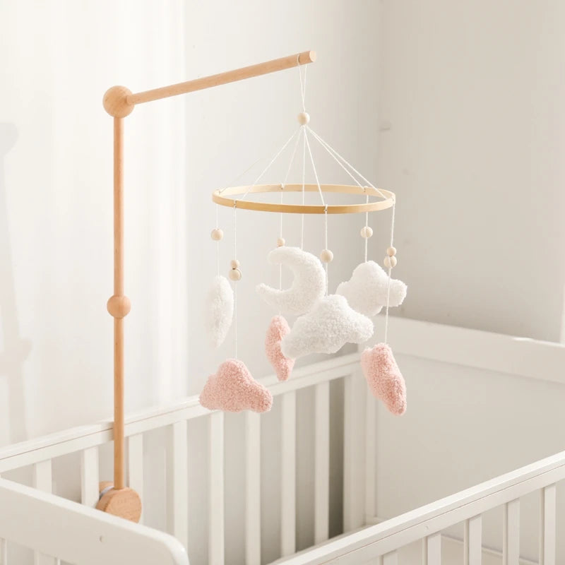 Wooden Crib Mobile Baby Bed Bell Rattle Toy