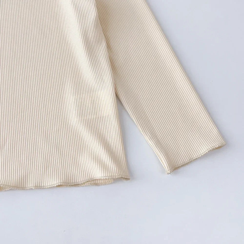 Long Sleeve Top & Brown Pants Set