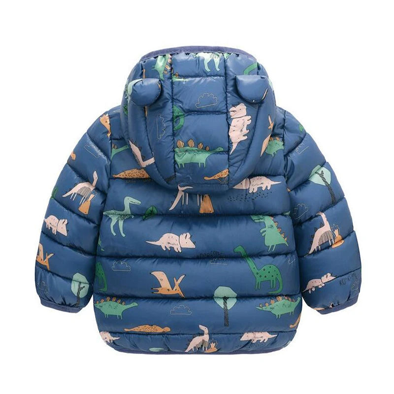 Kids' Dinosaur Hooded Down Jacket