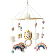 Wooden Crib Mobile Baby Bed Bell Rattle Toy