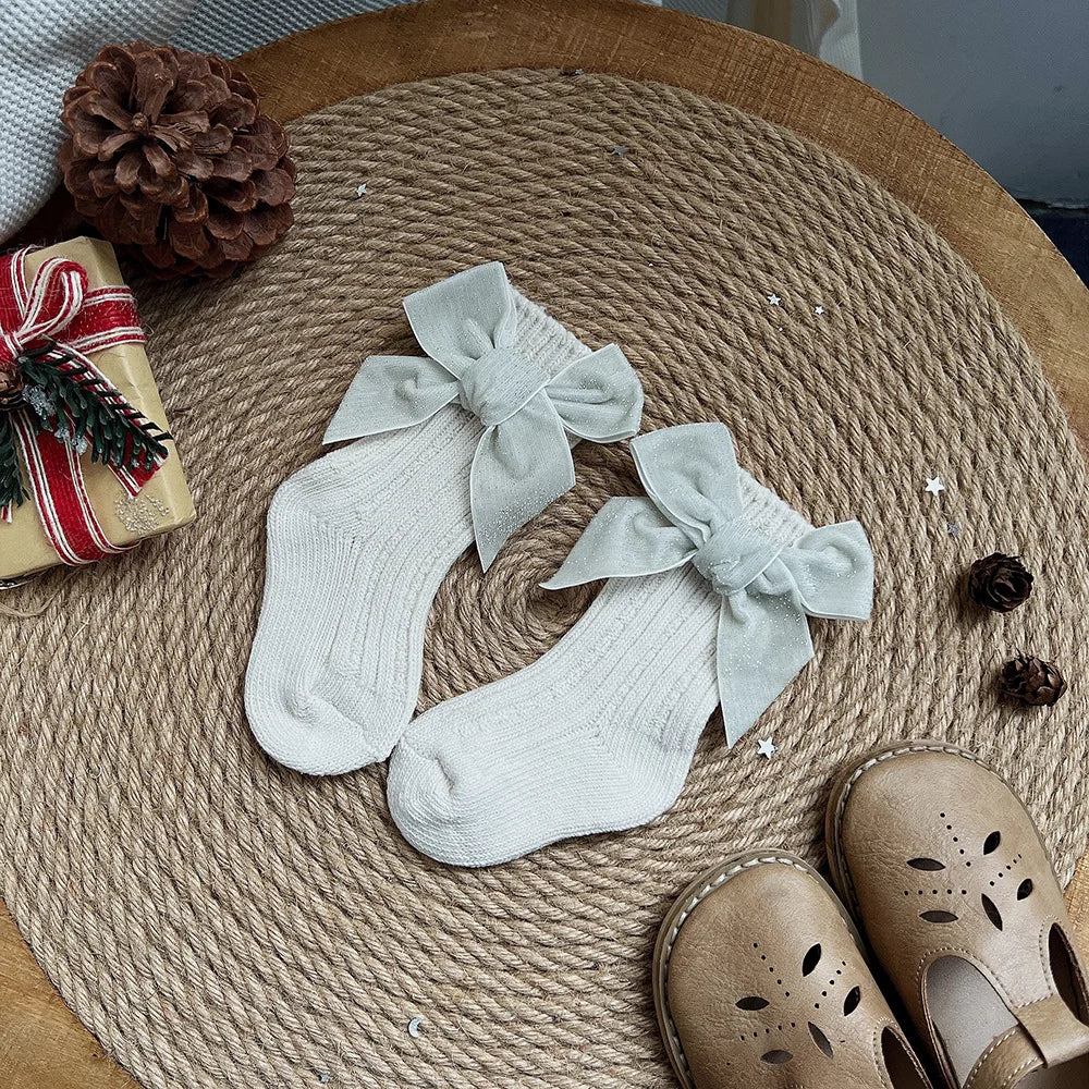 Baby Girls  Big Bow Christmas Socks