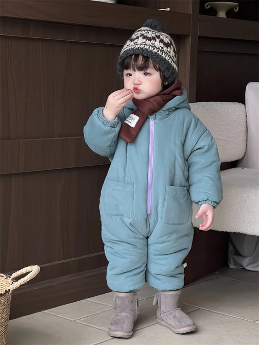 Ultra-Warm Baby Fleece Hooded Romper
