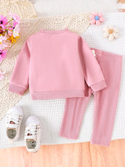 Baby Girls' Pink Flower  Pants Set
