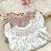 Smocked Ruffles Lace Girls Summer Beach Dress