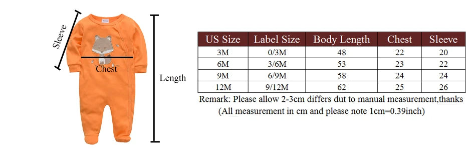 Baby Boy Rompers Newborn Cotton Long Sleeve O-neck 0-12M Onesie Clothing