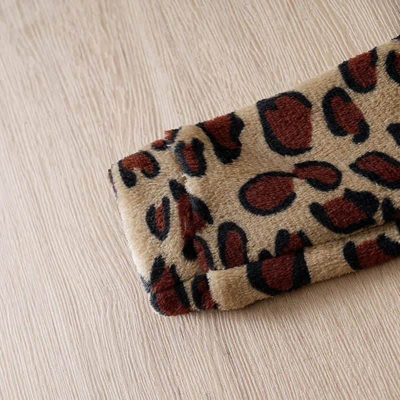 Cozy Leopard Baby Hooded Romper
