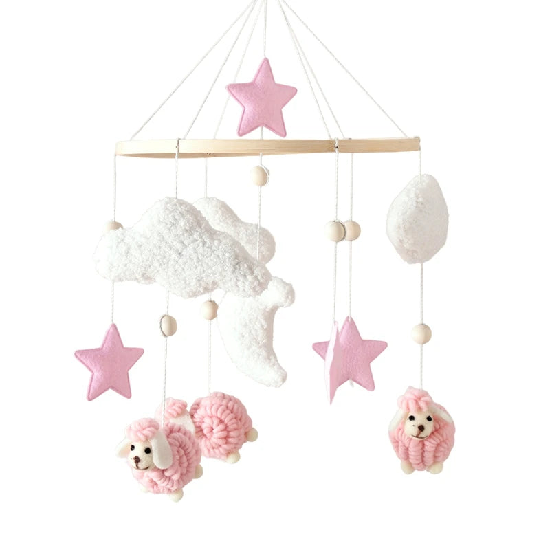 Wooden Crib Mobile Baby Bed Bell Rattle Toy