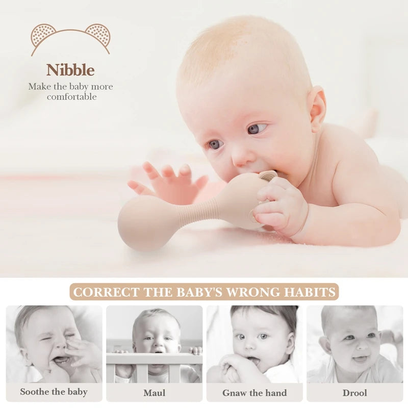 Bear Beat Silicone Teether Rattle