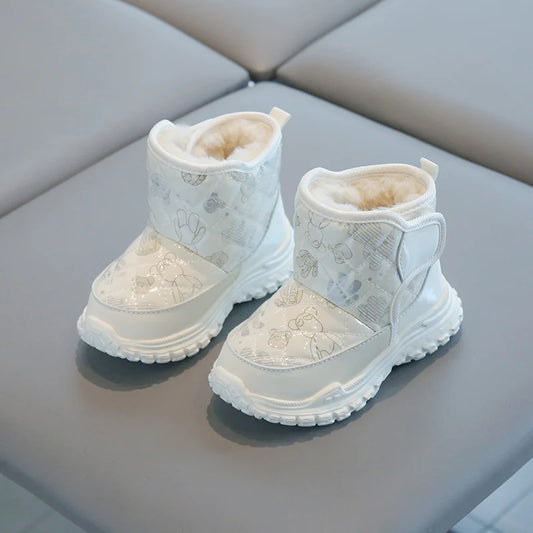 Boys & Girls Patent Leather Waterproof Snow Boots