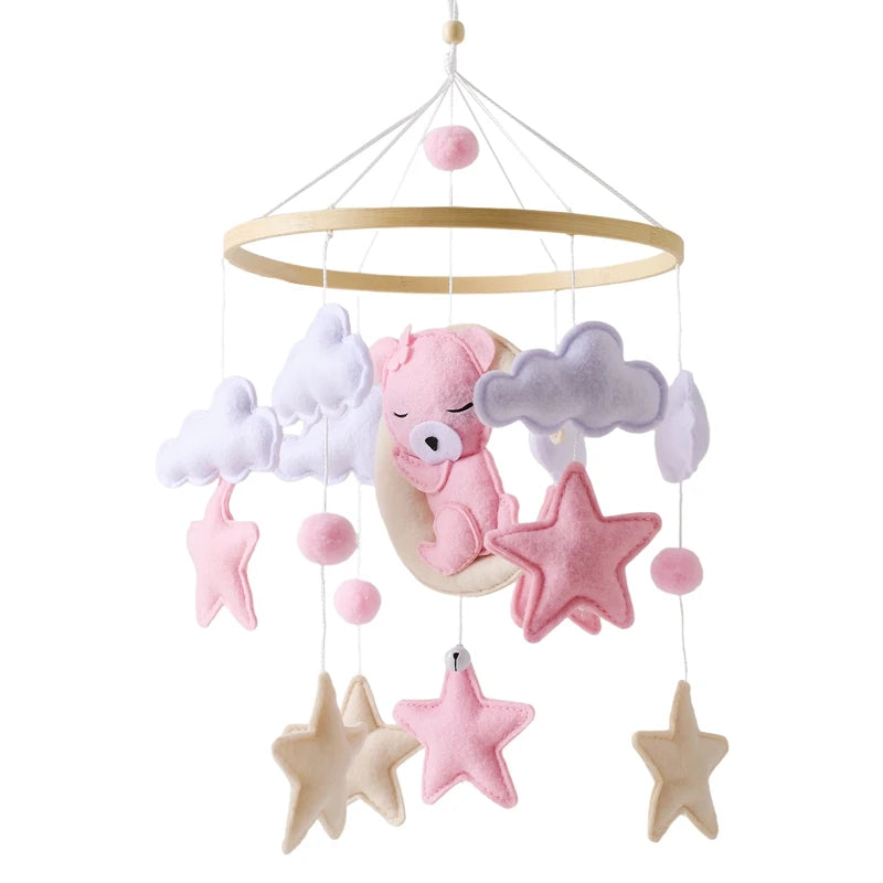 Wooden Crib Mobile Baby Bed Bell Rattle Toy