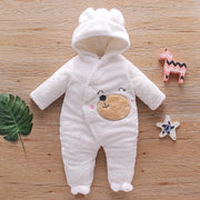 Adorable Plush Baby Hooded Romper