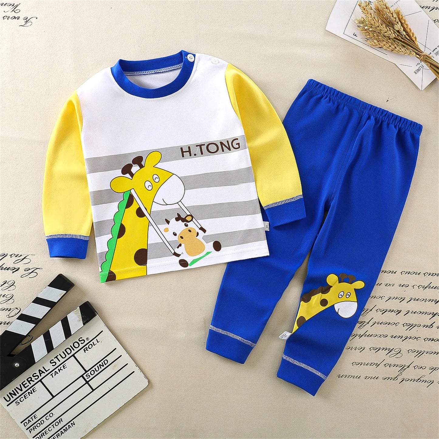 Toddler Kids Long Sleeve Cartoon Pajamas