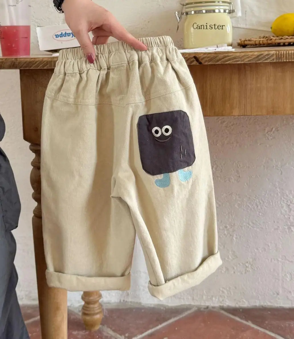 Kids' Cartoon Patch Harem Pants