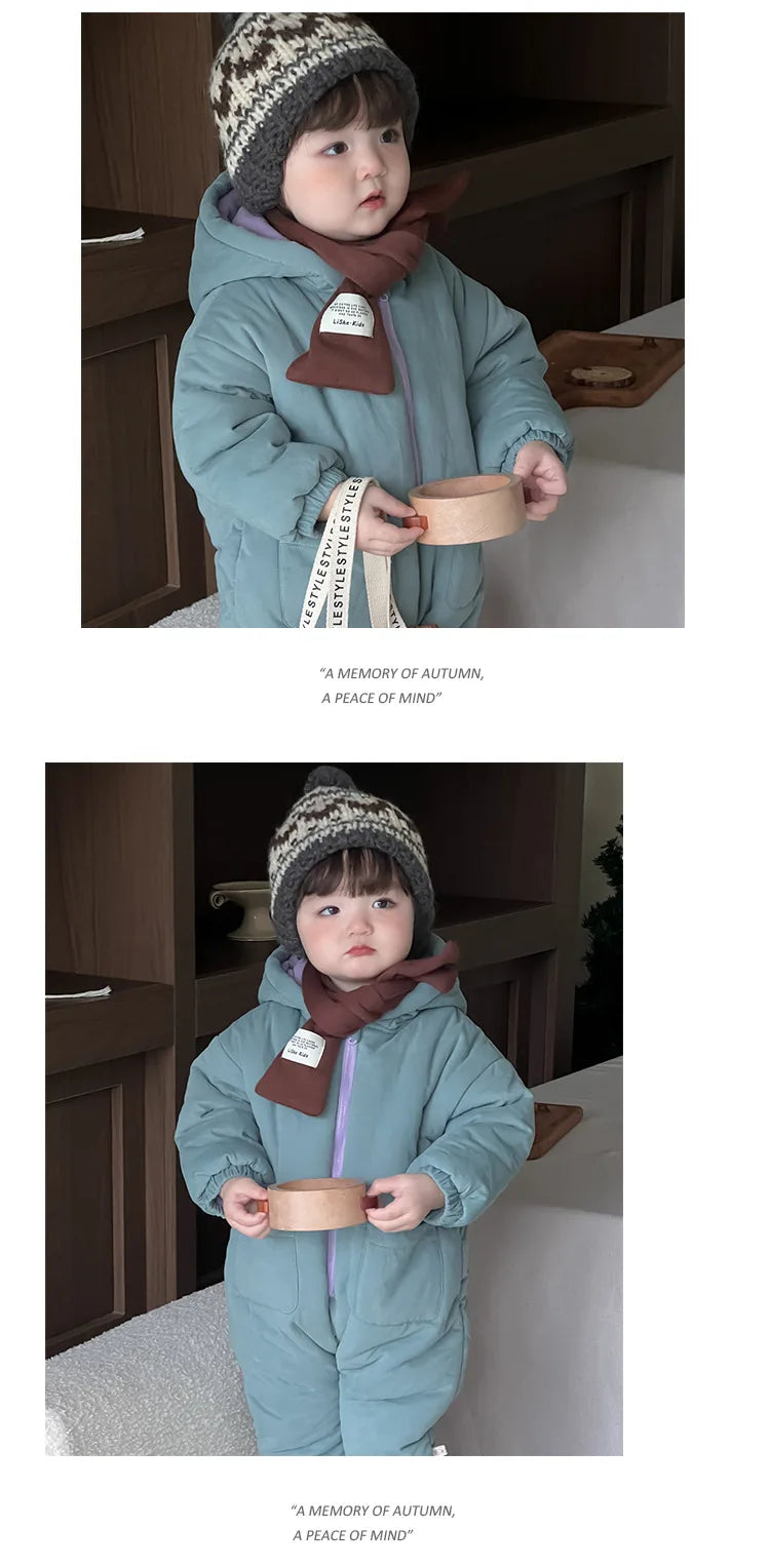 Ultra-Warm Baby Fleece Hooded Romper