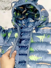 Kids' Dinosaur Hooded Down Jacket