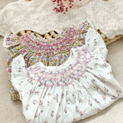 Smocked Ruffles Lace Girls Summer Beach Dress