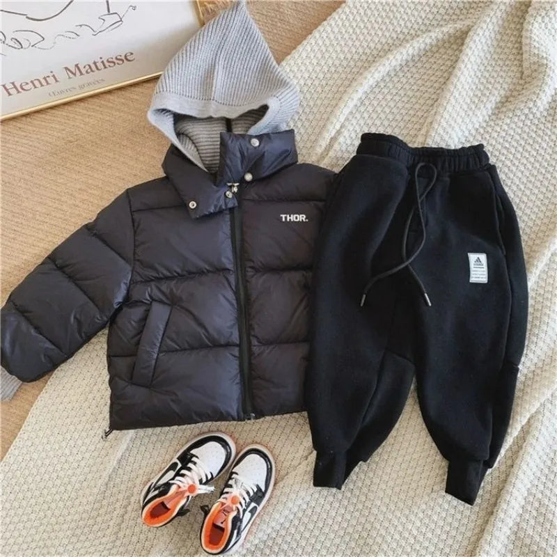 Winter Patchwork Hooded Jacket