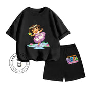 Cartoon Print Classic O-Neck Short Sleeve Tee