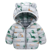 Kids' Dinosaur Hooded Down Jacket