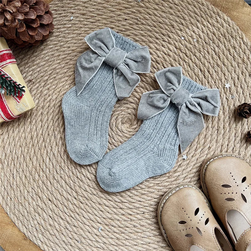 Baby Girls  Big Bow Christmas Socks