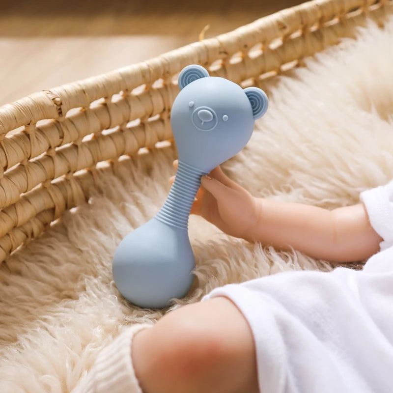 Bear Beat Silicone Teether Rattle
