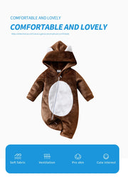 Adorable Bear-Themed Winter Baby Romper