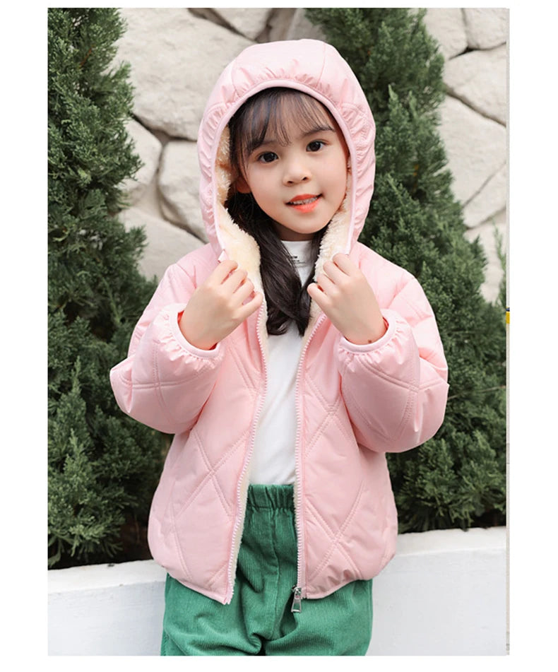 Lamb Wool & Velvet Thick Coat for Kids