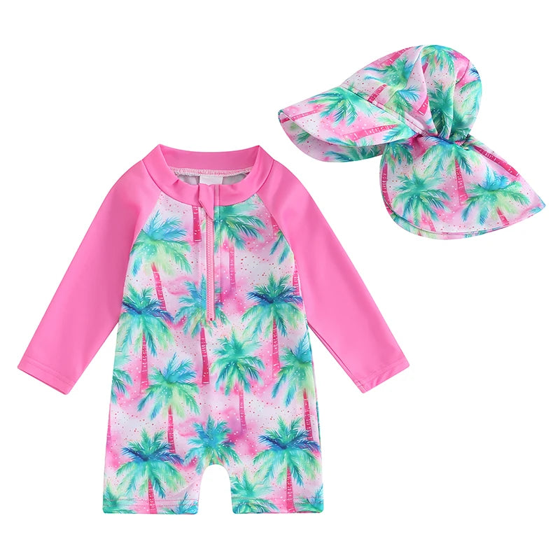 Turtle/Dinosaur Toddler Boys Rash Guard Swimsuit