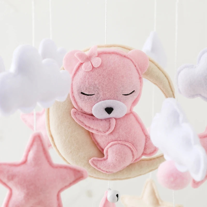 Wooden Crib Mobile Baby Bed Bell Rattle Toy
