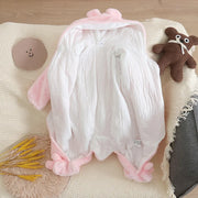 Adorable Plush Baby Hooded Romper