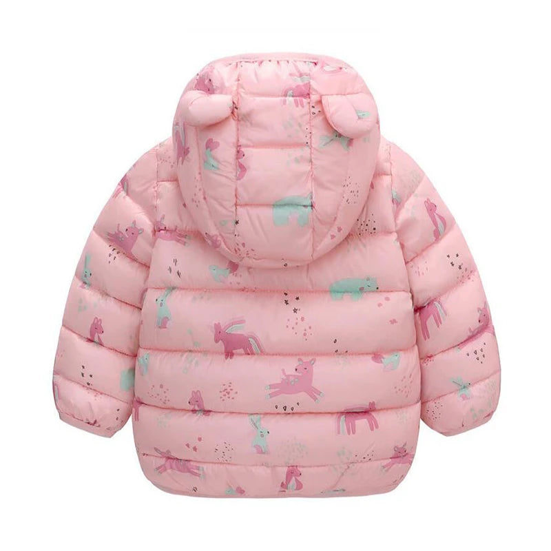 Kids' Dinosaur Hooded Down Jacket